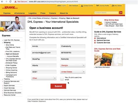 my dhl accounts